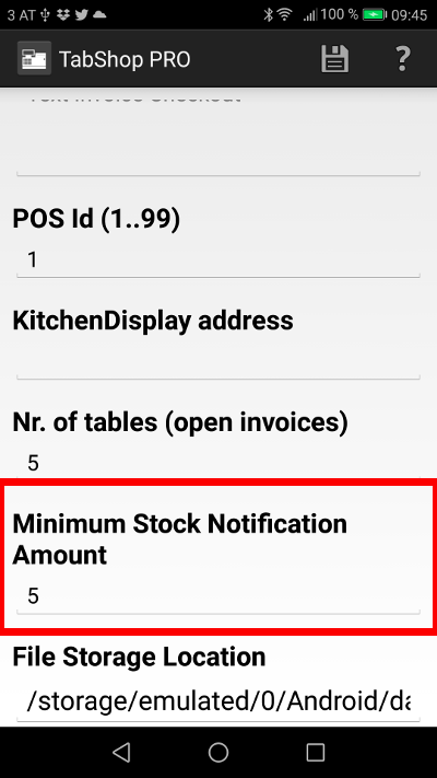 Configure a stock quantity notification
