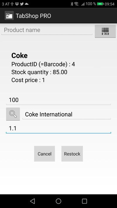 Register newly arrived stock within your point of sale system